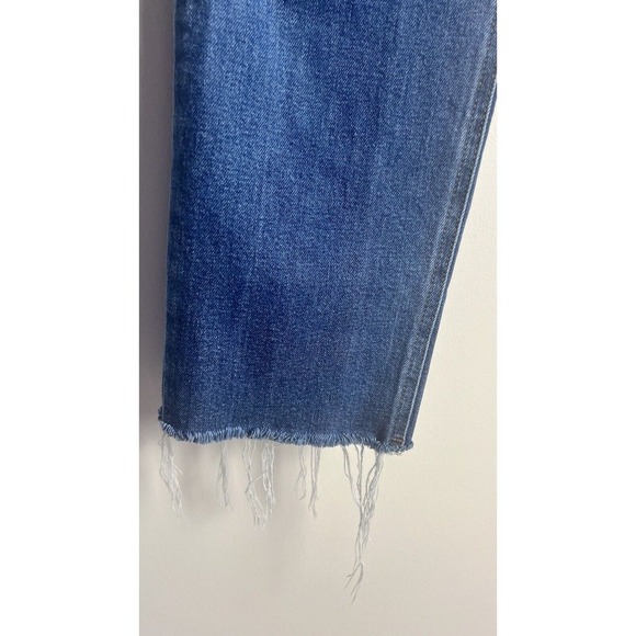 Boden Denim Straight Leg Button Fly Raw Hem High Rise Crop Leg Jeans Sz 6 Petite - Picture 4 of 10